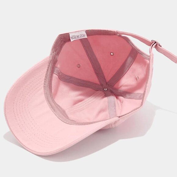 Women's Pink Fashion Baseball Cap Adjustable Strap Back Visor Sports Hat - Picture 4 of 6